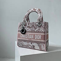 Розовая женская сумка Christian Dior Lady D-Lite