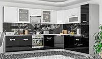 Кухня Кармен комлпект K1800 3,3х2,7м белый + черный Мебель Сервис Метр погонный