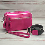 Сумка жіноча шкіряна GS рожева, фуксія, фото 2