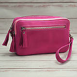 Сумка жіноча шкіряна GS рожева, фуксія, фото 3
