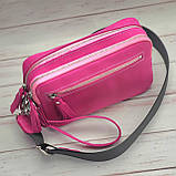 Сумка жіноча шкіряна GS рожева, фуксія, фото 4