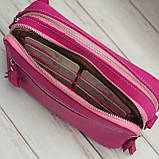 Сумка жіноча шкіряна GS рожева, фуксія, фото 5