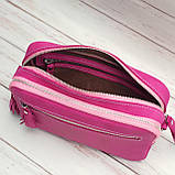 Сумка жіноча шкіряна GS рожева, фуксія, фото 6