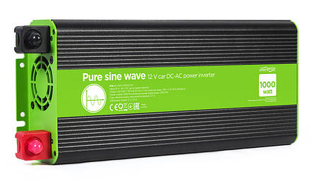 Автомобільний інвертор постійного струму EnerGenie EG-PWC-PS1000-01 із чистою синусоїдою 12 В 1000 Вт, фото 1