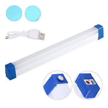 Світлодіодна лампа акумуляторна (30 см, 40 Вт) BK-300 / Портативний світильник-ліхтар з магнітом та гачком