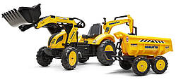Трактор на педалях з причіпом, переднім та заднім ковшами FALK 2086W KOMATSU