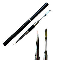 Тонка Кисть з шпателем універсальна (акрил, полігель, гель)