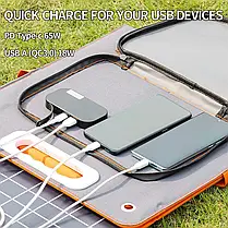 Сонячна батарея Flashfish TSP18V/100W, (складна портативна панель для заряджання телефону та генератора), фото 6