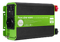 Автомобільний інвертор постійного струму EnerGenie EG-PWC-PS500-01 із чистою синусоїдою 12 В 500 Вт