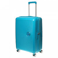 Чемодан из полипропилена SoundBox American Tourister на 4 сдвоенных колесах 32g.001.002 голубой