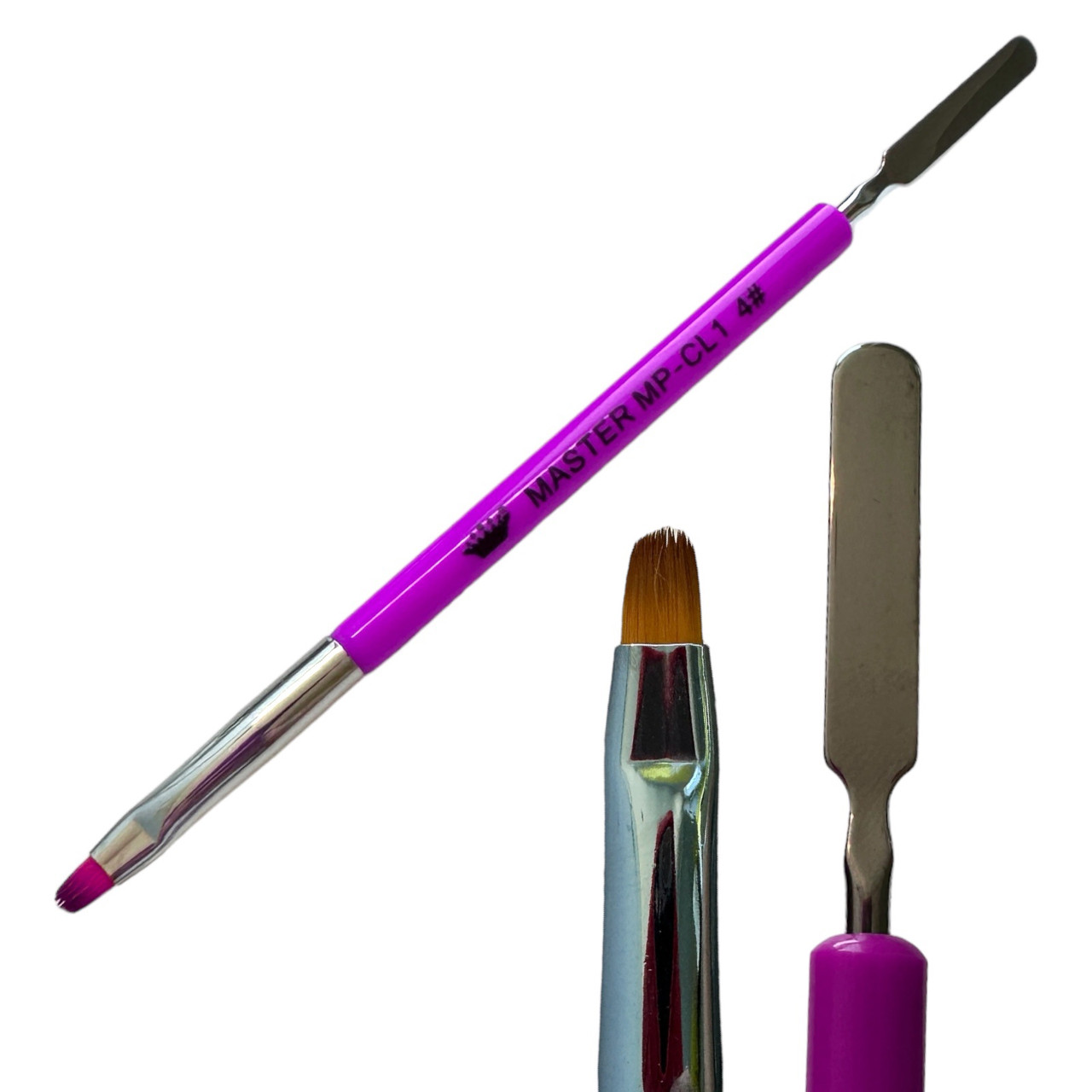 Кисть-шпатель для полігелю Master № 4 фіолетова