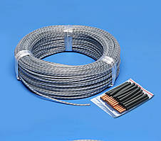Карбоновий кабель 12-K, модернізований R-33Ом/м., d-3,0 мм. нагрівач у силіконовій ізоляції.