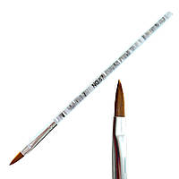 Пензель для акрилу з прозорою ручкою №6