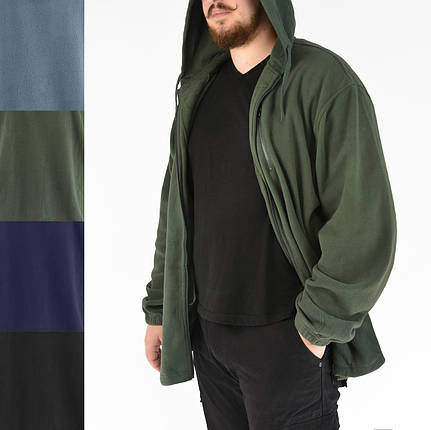 Кофта чоловіча флісова з капюшоном у великих розмірах 4XL — 8XL Tovta (Угорщина) Різні кольори, фото 1