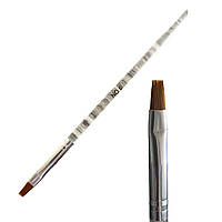 Пензель для гелю з прозорою ручкою №6