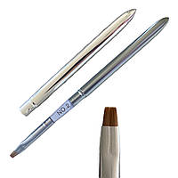 Пензель для гелю з металевою ручкою №2 квадрат