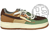 Женские кроссовки Nike Air Force 1 Low Green Brown Beige ALL12876