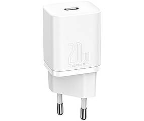 МЗП блочек 20W USB-C Super Si QC 1С (CCSUP-B02) white Baseus Гарантія 1 міс