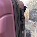 Чемодан дорожній малий 55х37х23 см Wings 147 , Валіза на 4-х колесах Сумка дорожня з полікарбонату БОРДОВИЙ, фото 3