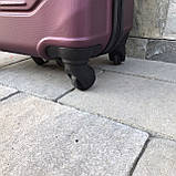 Чемодан дорожній малий 55х37х23 см Wings 147 , Валіза на 4-х колесах Сумка дорожня з полікарбонату БОРДОВИЙ, фото 4
