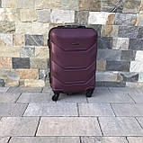Чемодан дорожній малий 55х37х23 см Wings 147 , Валіза на 4-х колесах Сумка дорожня з полікарбонату БОРДОВИЙ, фото 6