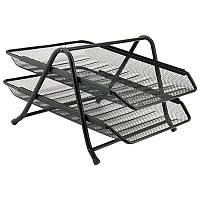 Лоток горизонтальний Axent на 2 відділення 203x295x350 мм чорний (2121-01-A)