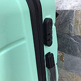 Чемодан дорожній з полікарбонату WINGS 147 середній 65х43х26 см Валіза дорожня Сумка на 4-х колесах МЯТНИЙ, фото 2
