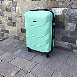 Чемодан дорожній з полікарбонату WINGS 147 середній 65х43х26 см Валіза дорожня Сумка на 4-х колесах МЯТНИЙ, фото 5