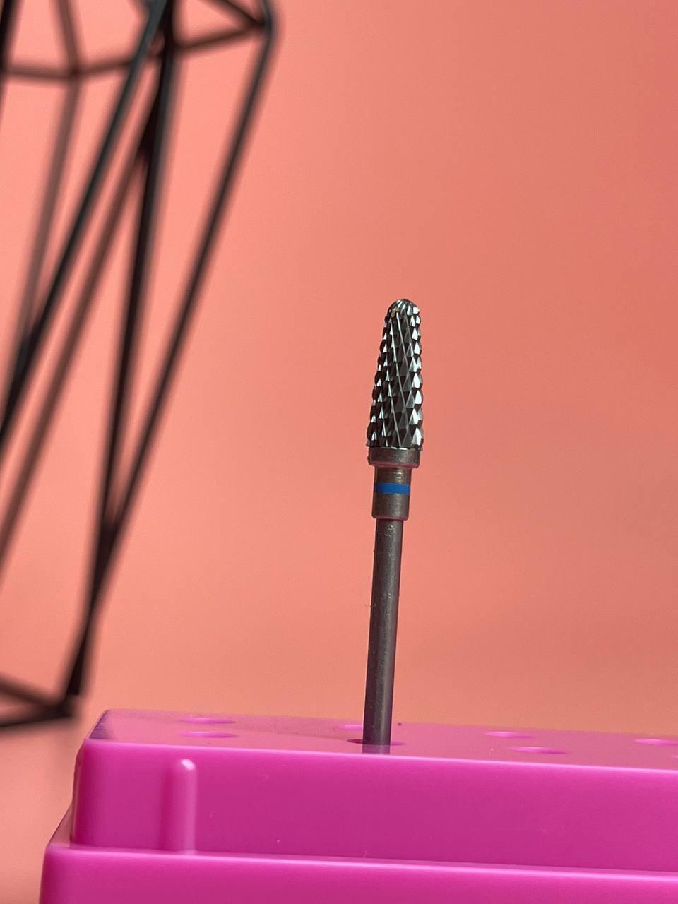 Твердосплавна фреза для зняття матеріалу, закруглений конус синій HABIBI, фото 1