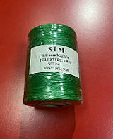 Нить Sim зеленая 1,0 мм (998) 500м. нить плоская воскованая по коже.