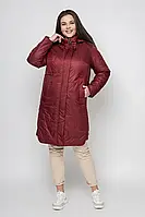 Куртка осенняя женская большие размеры 56-66 бордовый