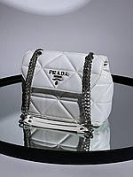 Модная женская сумка Prada Nappa Spectrum White кросс боди Прада