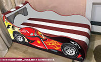 Кровать машина Формула Hipe Drive комплект, детская кровать авто со встроенным матрасом Спорт