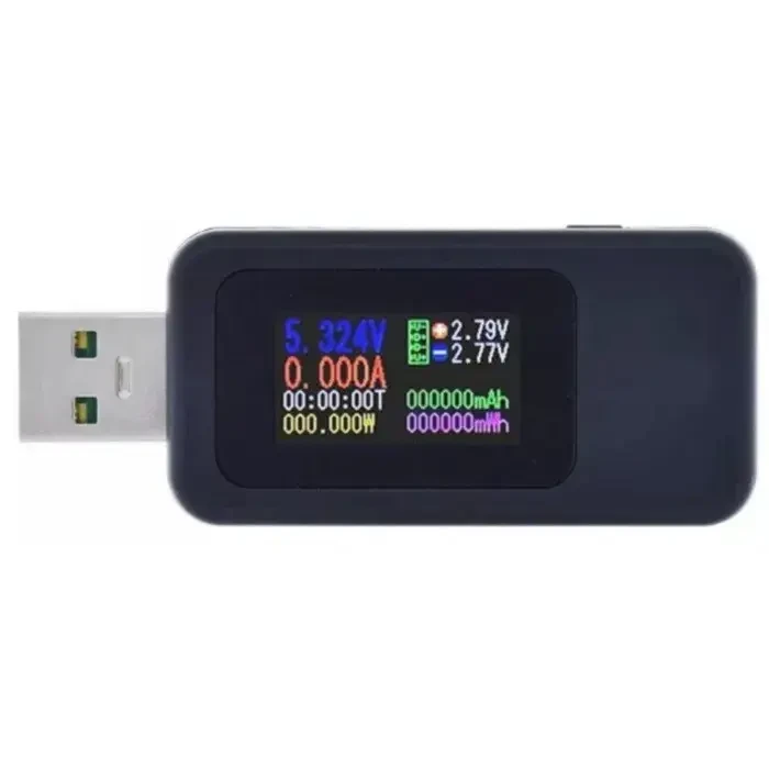 USB тестер KWS-MX18L 4-30V 6.5A QC3.0 SuperVOOC для перевірки заряджання кабелів Power Bank. Чорний