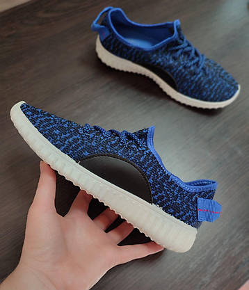 ЗНИЖКА! 38р (24.5 см) Літні кросівки Yeezy Boost BLUE ізі буст, фото 4