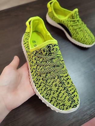 ЗНИЖКА! 38р (24.5 см) Літні кросівки Yeezy Boost Green/Black ізі буст, фото 5