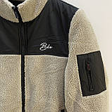 Куртка демісезонна чоловіча хутряна Тедді стійка XL беж, фото 5