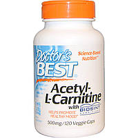 Ацетил карнитин Acetyl-L-Carnitin Doctor's Best 500 мг 120 капсул (508) z11-2024