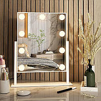 Голливудское косметическое зеркало с подсветкой, настольное зеркало для макияжа с 9 светодиодными лампами