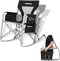 Складное кресло качалка для взрослых для кемпинга на открытом воздухе с боковой сумкой холодильником