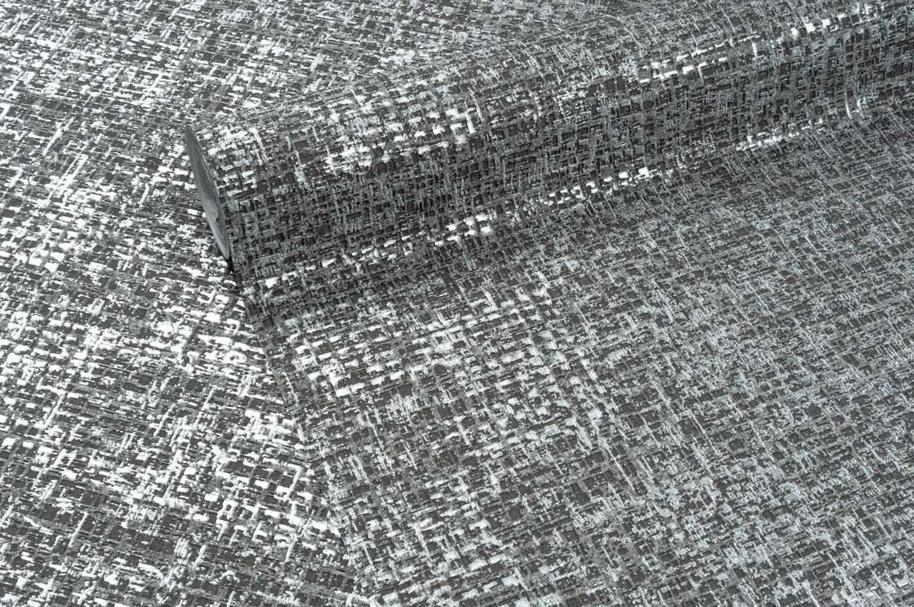 Вінілові шпалери абстракція гарячого тиснення на флізеліні Vinil LS Остін ТФШ 5-1437 сіро-чорний (1,06х10,05м), фото 1