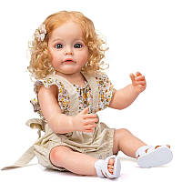 Силиконовая Коллекционная Кукла Реборн Reborn Девочка Рокси Полностью Анатомическая ( Виниловая Кукла ) 55 см