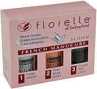 Набор для французского маникюра - Florelle French Manicure (nail/polish/10ml + base/10ml + top/10ml) (1177807)