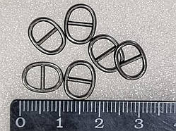 Пряжка, колір - гематитовый, 10*6 мм №12