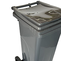 Сміттєвий контейнер 120 л з посиленим пластиком, від Afacan Plastik, сірий, фото 3