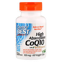 Коэнзим Q10 Doctor's Best Высокой Абсорбации 100 мг BioPerine 60 гелевых капсул (DRB00069) z12-2024