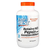 Бетаин HCL и Пепсин Betaine HCL & Pepsin Doctor's Best 360 капсул z12-2024