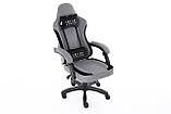 Крісло компютерне Infini System Gray (No.5) Геймерське крісло з ТКАНИНИ Ігрове спортивне крісло + 2 подушки, фото 5