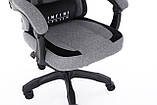 Крісло компютерне Infini System Gray (No.5) Геймерське крісло з ТКАНИНИ Ігрове спортивне крісло + 2 подушки, фото 8