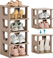 Полка для обуви узкая 5-ярусная штабелируемая подставка для хранения обуви в прихожей
